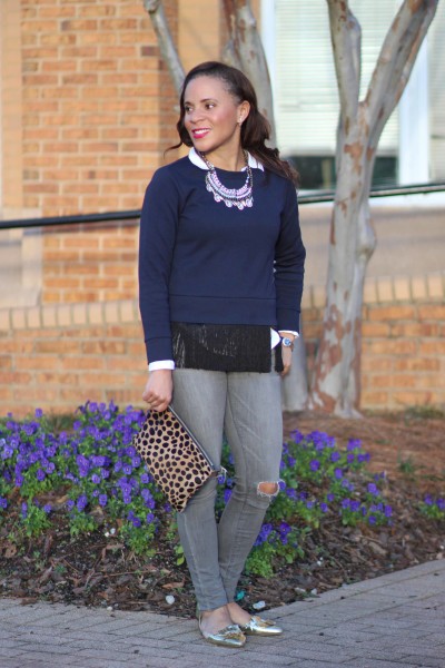 J. Crew Fringe Sweatshirt