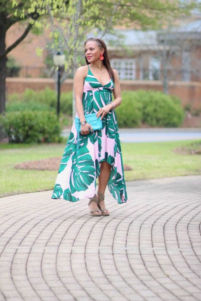 Express Palm Print Dress