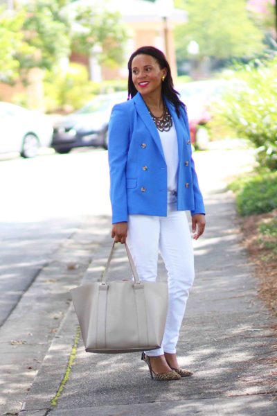 J Crew Blue Double Breasted Blazer