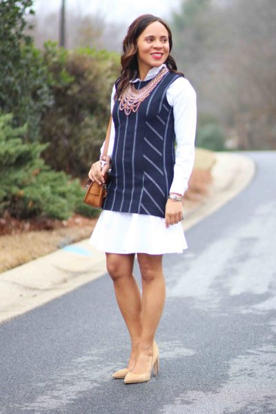 Layering a Shirt Under a Sleeveless Dress