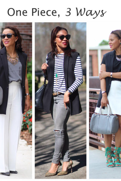 3 Ways to Wear a Sleeveless Black Vest