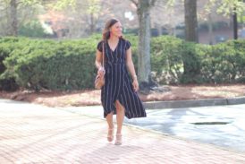 Loft Striped Midi Dress