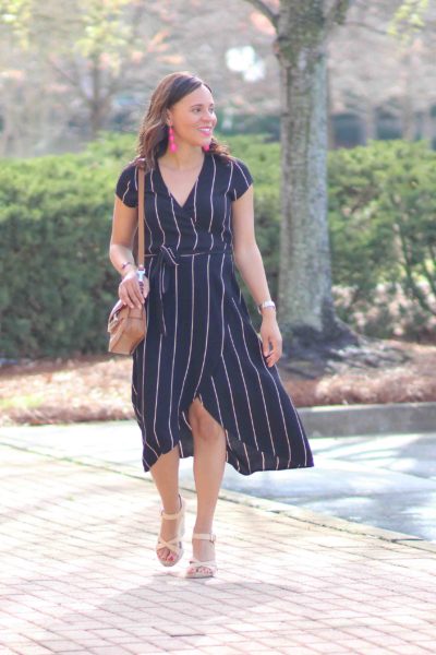 Loft Striped Midi Dress