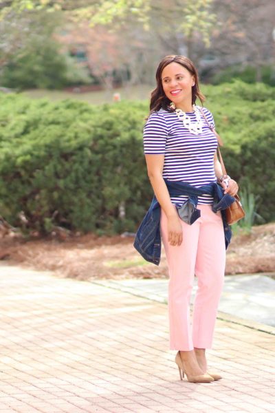 How to Wear Blush Colored Pants