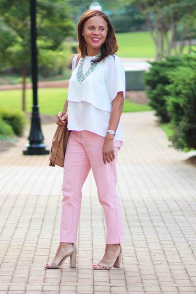 One Last Blush Pink Pants Outfit