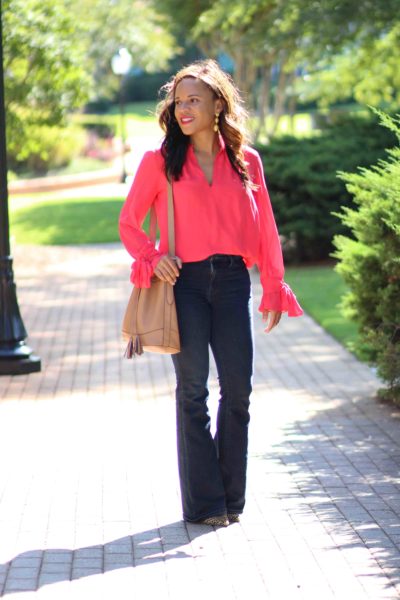 Ann Taylor Bow Sleeve Blouse