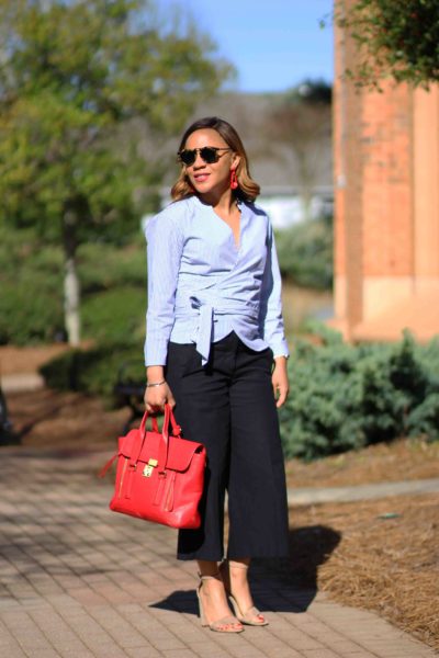 How to Wear Cropped Wide Legged Pants if You are Short - Nicole to the Nines