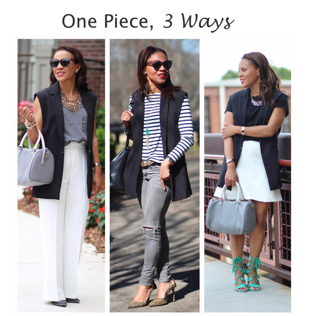 3 Different Ways to Wear a Black Sleeveless Vest - Nicole to the Nines