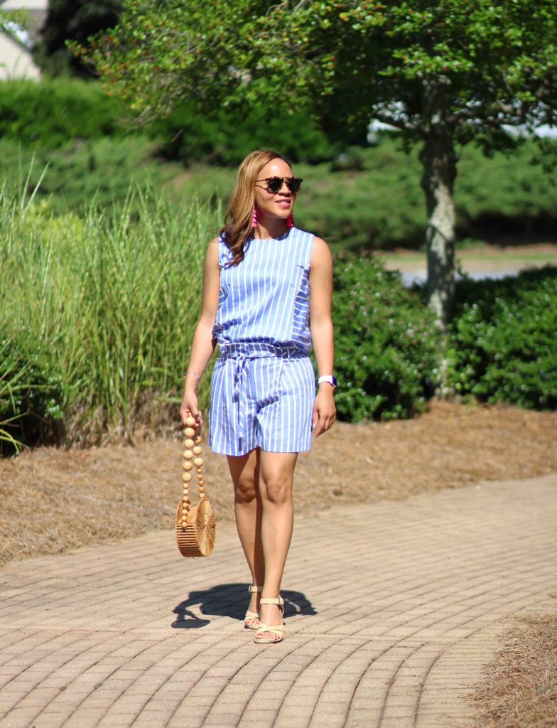 Ann Taylor Blue Striped Matching Set - Nicole to the Nines